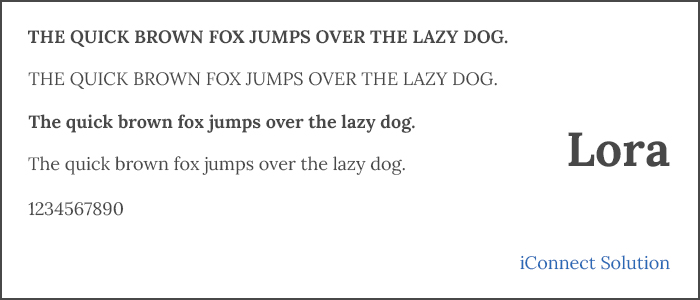 Lora Google Fonts